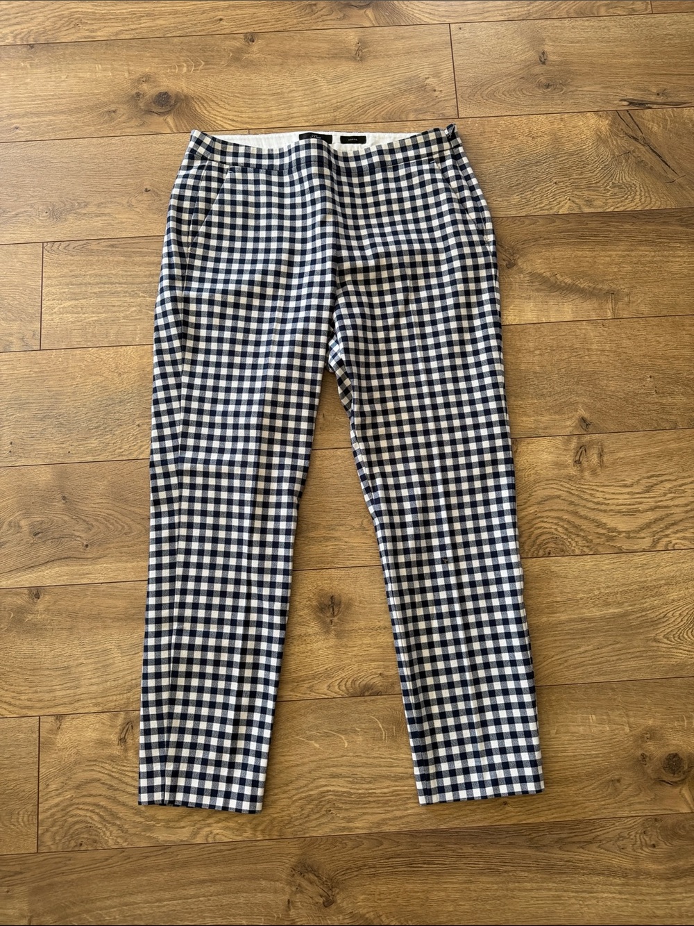 Jcrew Martie Bistretch Gingham Cropped Pants